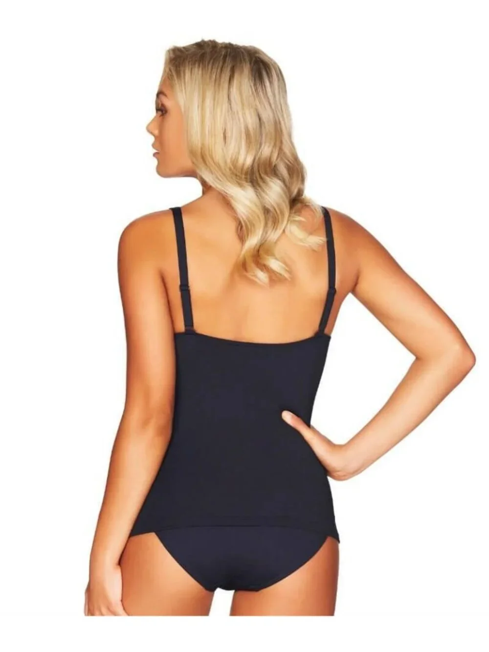 🆕SEA LEVEL Cross Front Tankini Swimsuit Navy Blue 4